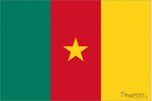 Флаг страны Камерун (100x150 см., полиэфирный шелк, прямая печать, прошит по периметру, карман слева)