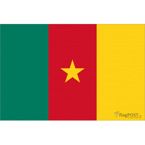 Флаг страны Камерун (15x22 см., полиэфирный шелк, сублимационная печать, карман слева)