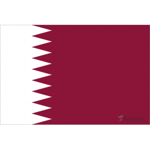 Флаг страны Катар (15x22 см., полиэфирный шелк, сублимационная печать, карман слева)
