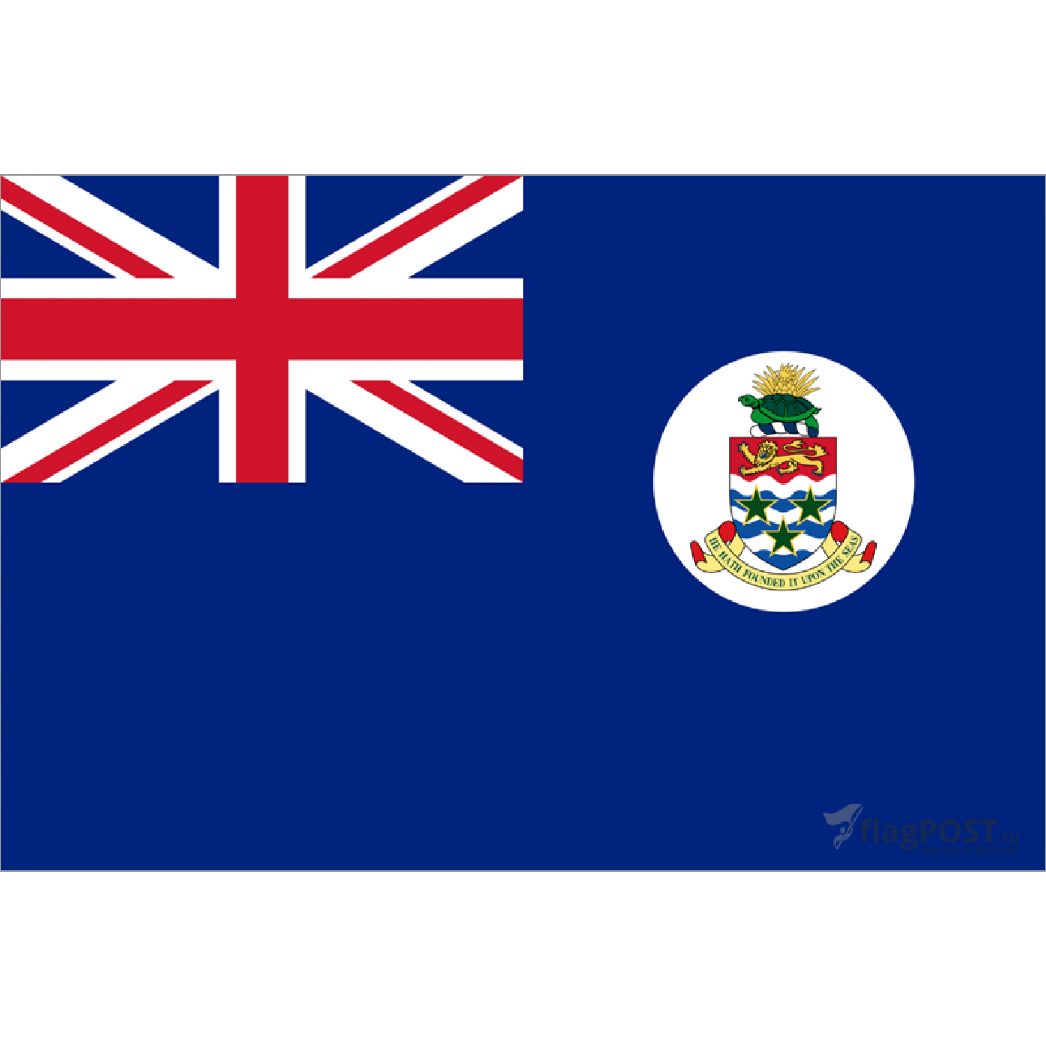 Флаг Каймановых островов (100x150 см., флажная сетка, прямая печать, прошит по периметру, карман слева)