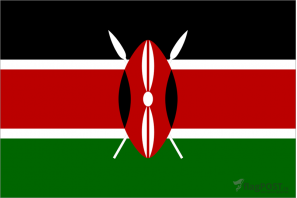 Флаг страны Кения (100x150 см., полиэфирный шелк, прямая печать, прошит по периметру, карман слева)