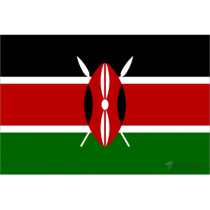 Флаг страны Кения (15x22 см., полиэфирный шелк, сублимационная печать, карман слева)
