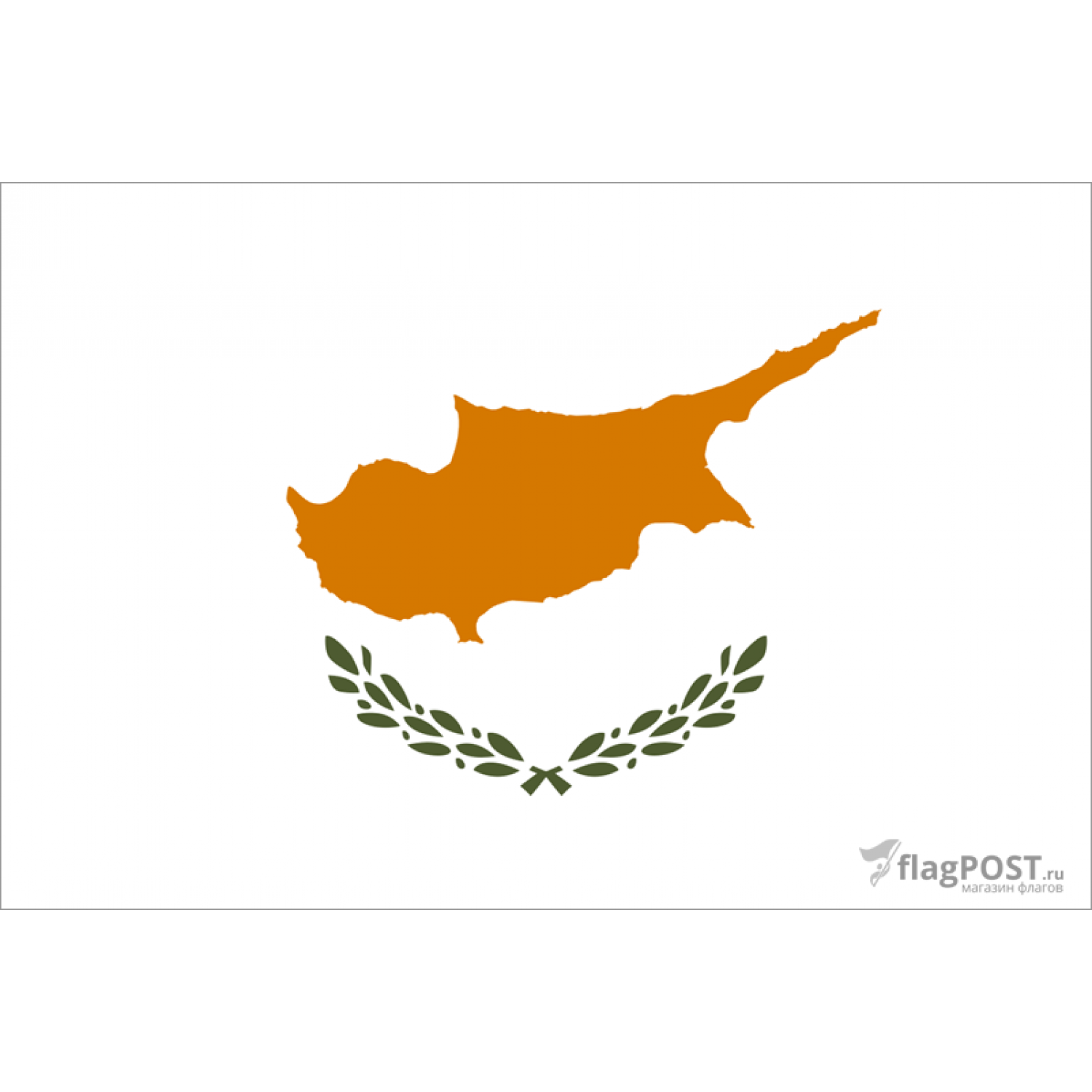Флаг страны Кипр (15x22 см., полиэфирный шелк, сублимационная печать, карман слева)