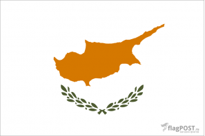 Флаг страны Кипр (100x150 см., полиэфирный шелк, прямая печать, прошит по периметру, карман слева)