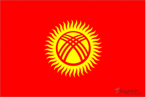 Флаг страны Киргизия (100x150 см., полиэфирный шелк, прямая печать, прошит по периметру, карман слева)