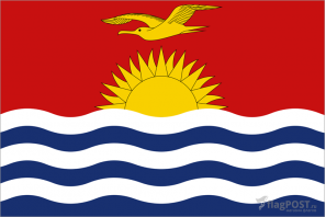 Флаг страны Кирибати (100x150 см., полиэфирный шелк, прямая печать, прошит по периметру, карман слева)