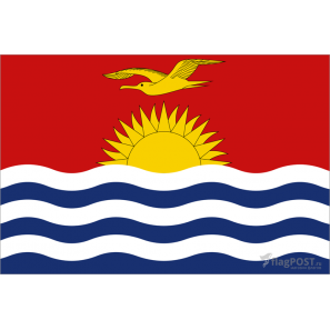Флаг страны Кирибати (15x22 см., полиэфирный шелк, сублимационная печать, карман слева)