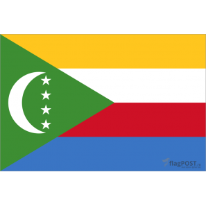 Флаг Коморских островов (15x22 см., полиэфирный шелк, сублимационная печать, карман слева)