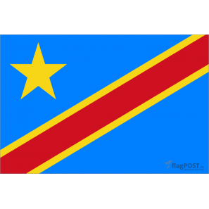 Флаг страны Конго ДР (15x22 см., полиэфирный шелк, сублимационная печать, карман слева)