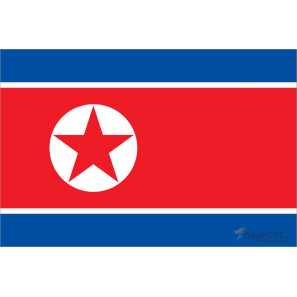 Флаг страны Корея Северная (15x22 см., полиэфирный шелк, сублимационная печать, карман слева)