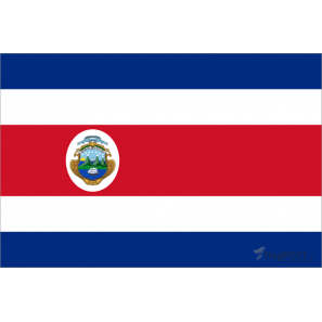 Флаг страны Коста-Рика (15x22 см., полиэфирный шелк, сублимационная печать, карман слева)