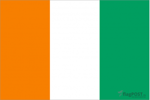 Флаг страны Кот-д'Ивуар (100x150 см., полиэфирный шелк, прямая печать, прошит по периметру, карман слева)