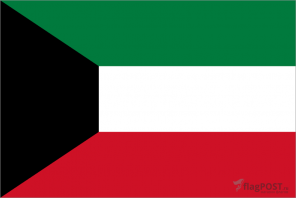 Флаг страны Кувейт (100x150 см., полиэфирный шелк, прямая печать, прошит по периметру, карман слева)