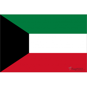 Флаг страны Кувейт (15x22 см., полиэфирный шелк, сублимационная печать, карман слева)