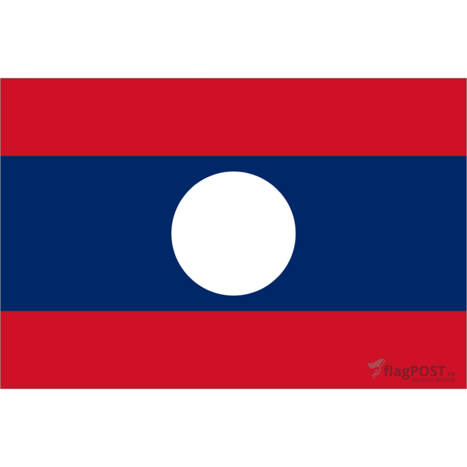 Флаг страны Лаос (15x22 см., полиэфирный шелк, сублимационная печать, карман слева)