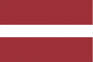 Флаг страны Латвия (100x150 см., полиэфирный шелк, прямая печать, прошит по периметру, карман слева)