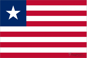 Флаг страны Либерия (100x150 см., полиэфирный шелк, прямая печать, прошит по периметру, карман слева)