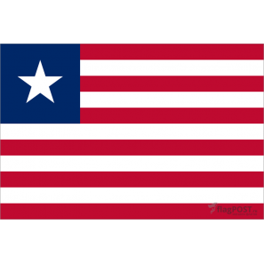Флаг страны Либерия (15x22 см., полиэфирный шелк, сублимационная печать, карман слева)