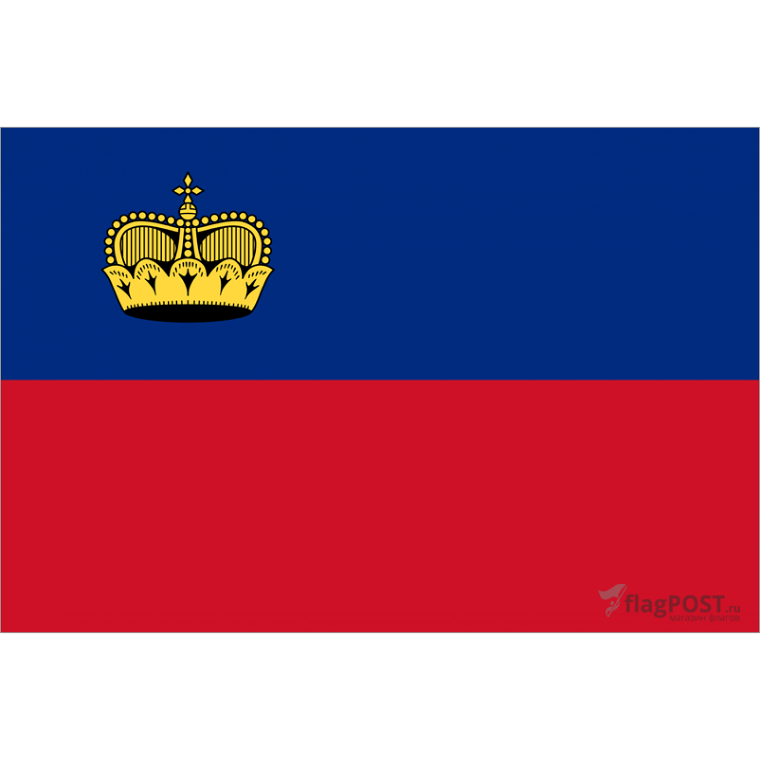 Флаг страны Лихтенштейн (70x105 см., флажная сетка, прямая печать, прошит по периметру, карман слева)