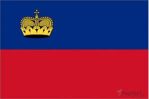 Флаг страны Лихтенштейн (100x150 см., полиэфирный шелк, сублимационная печать, прошит по периметру, карман слева)