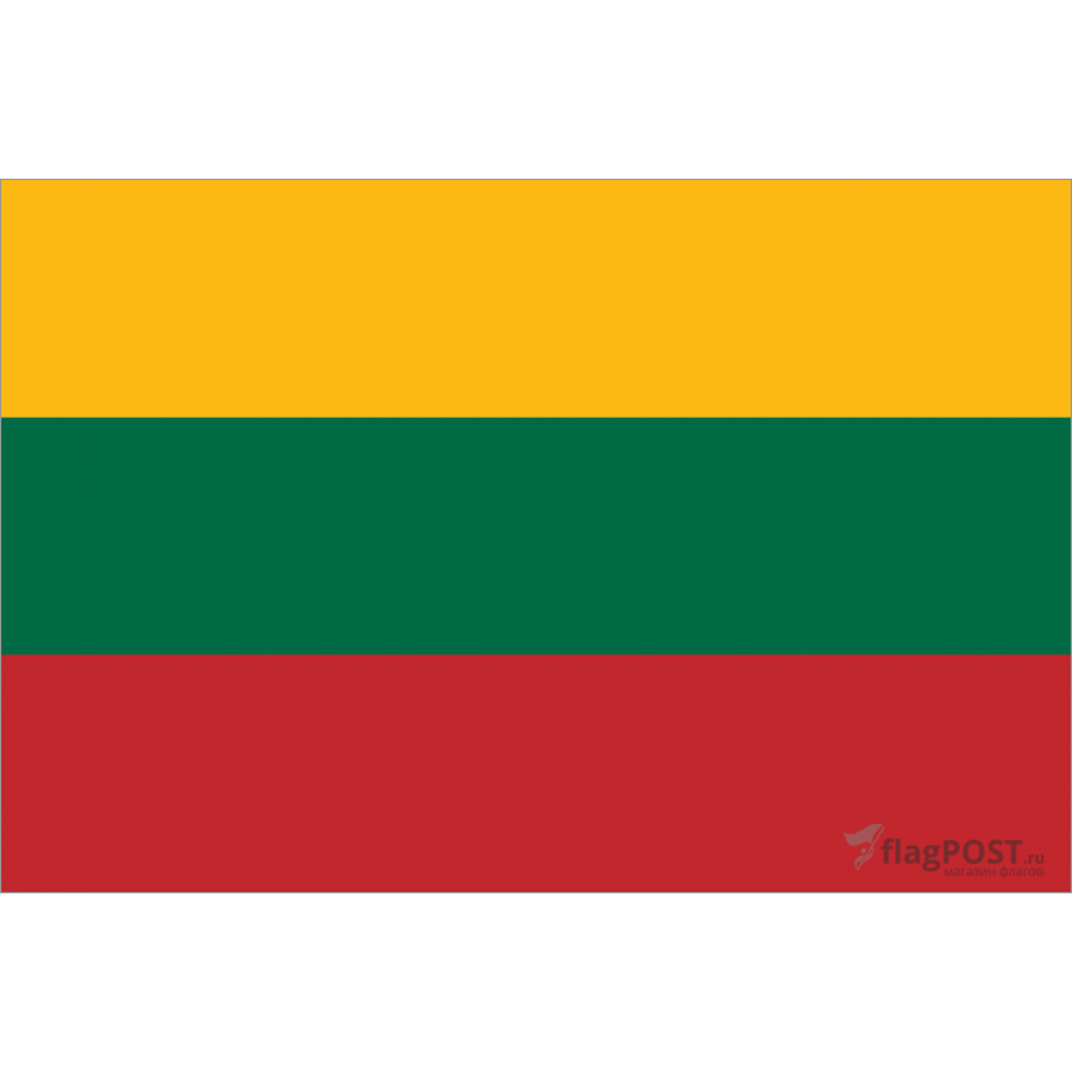 Флаг страны Литва (15x22 см., полиэфирный шелк, прямая печать, карман слева)