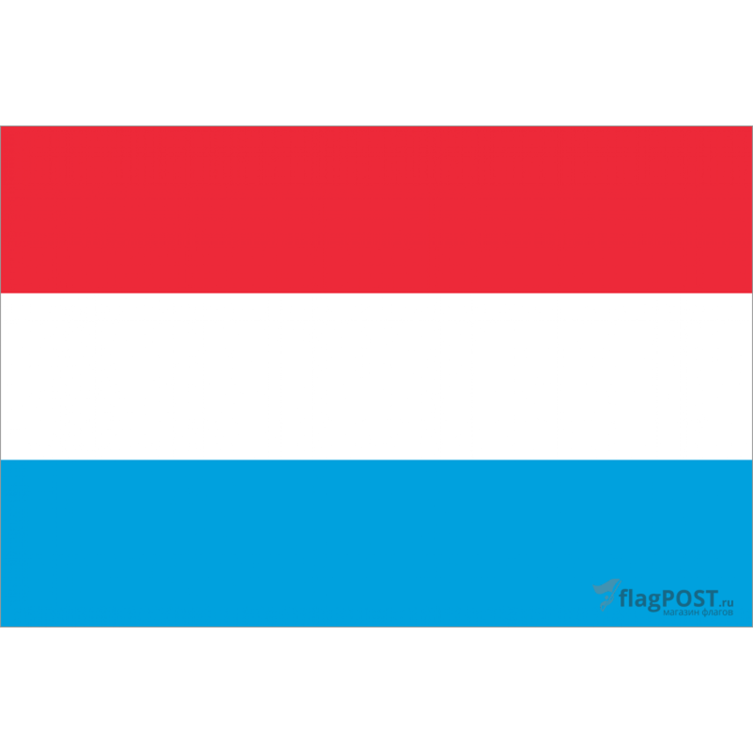 Флаг страны Люксембург (90x135 см., флажная сетка, прямая печать, прошит по периметру, карман слева)