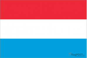 Флаг страны Люксембург (100x150 см., полиэфирный шелк, прямая печать, прошит по периметру, карман слева)