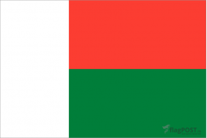 Флаг страны Мадагаскар (100x150 см., полиэфирный шелк, прямая печать, прошит по периметру, карман слева)