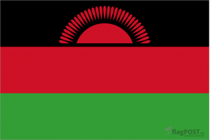 Флаг страны Малави (100x150 см., полиэфирный шелк, прямая печать, прошит по периметру, карман слева)