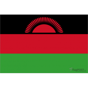 Флаг страны Малави (15x22 см., полиэфирный шелк, сублимационная печать, карман слева)