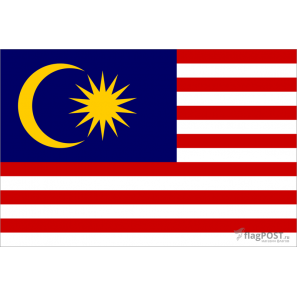 Флаг страны Малайзия (15x22 см., полиэфирный шелк, сублимационная печать, карман слева)
