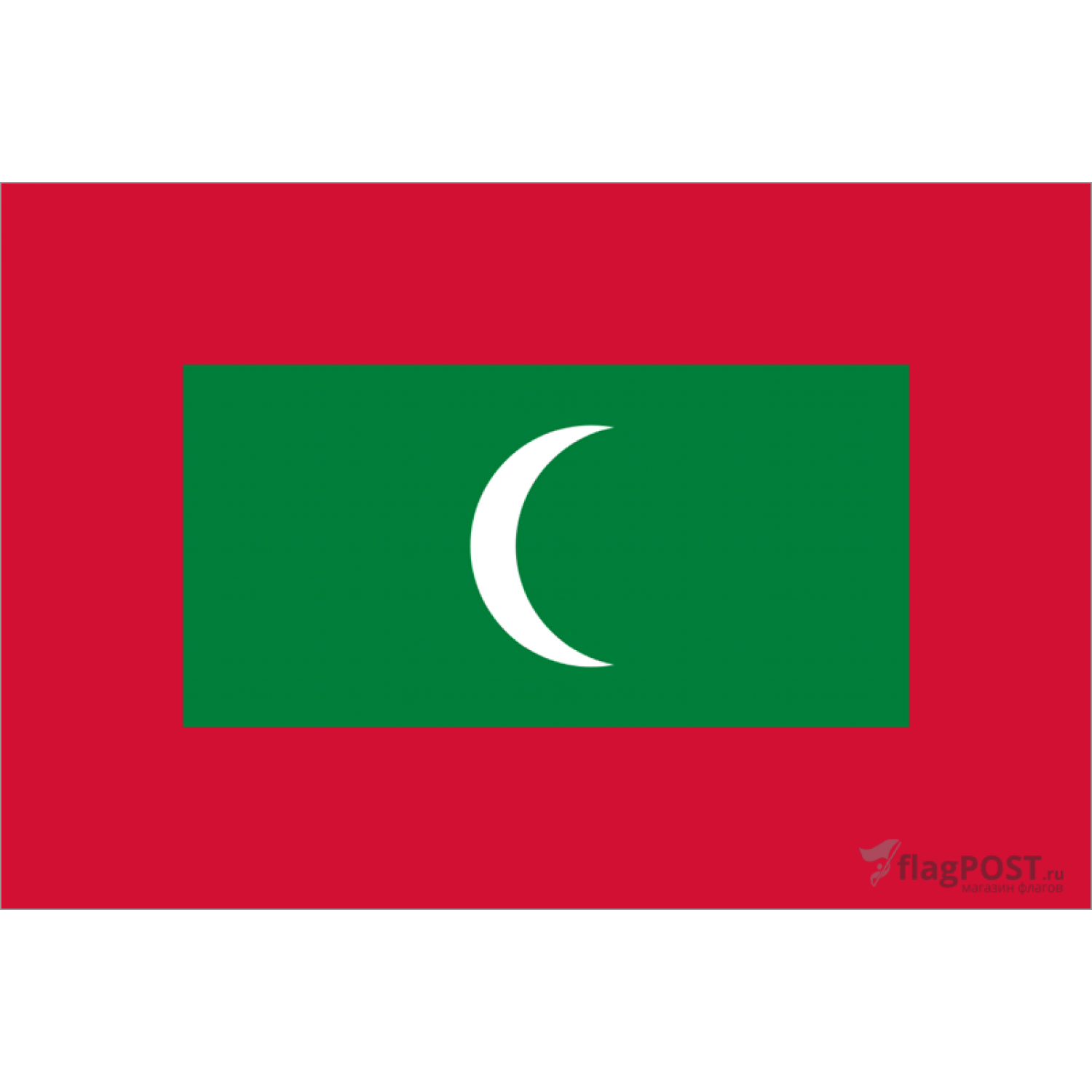 Флаг страны Мальдивы (100x150 см., полиэфирный шелк, сублимационная печать, прошит по периметру, карман слева)