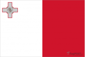 Флаг страны Мальта (100x150 см., полиэфирный шелк, сублимационная печать, прошит по периметру, карман слева)