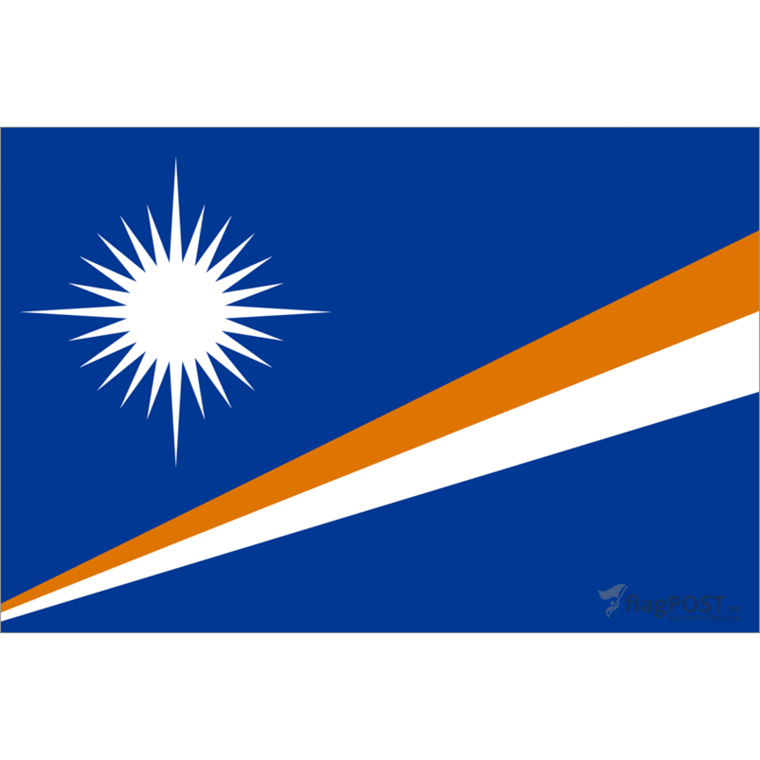 Флаг Маршалловых островов (100x150 см., флажная сетка, прямая печать, прошит по периметру, карман слева)