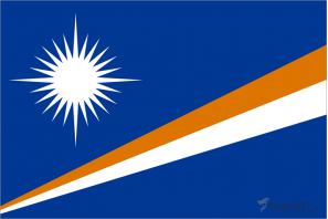 Флаг Маршалловых островов (100x150 см., полиэфирный шелк, сублимационная печать, прошит по периметру, карман слева)