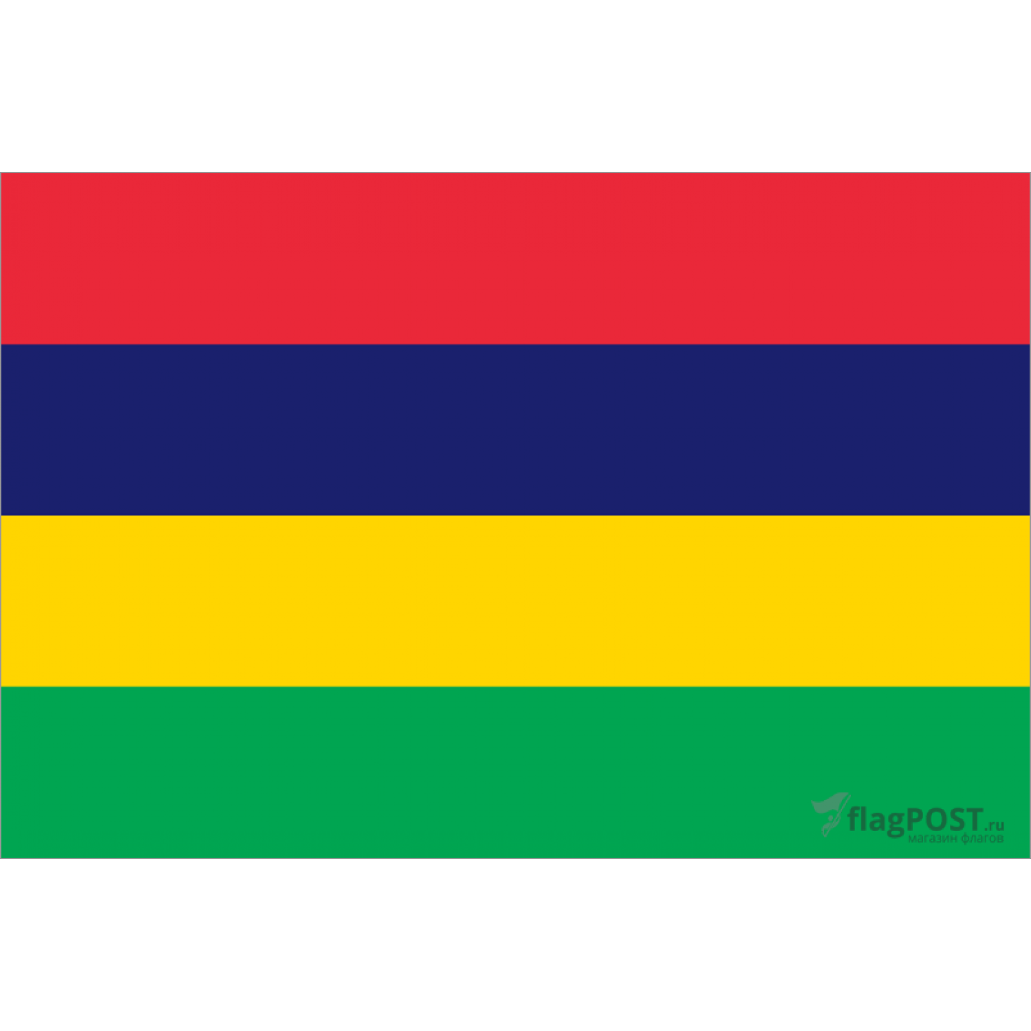 Флаг страны Маврикий (15x22 см., полиэфирный шелк, сублимационная печать, карман слева)