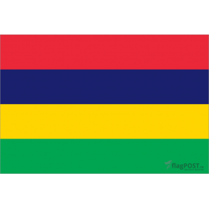 Флаг страны Маврикий (15x22 см., полиэфирный шелк, сублимационная печать, карман слева)