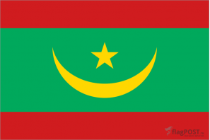 Флаг страны Мавритания (100x150 см., полиэфирный шелк, прямая печать, прошит по периметру, карман слева)