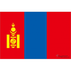 Флаг страны Монголия (15x22 см., полиэфирный шелк, сублимационная печать, карман слева)