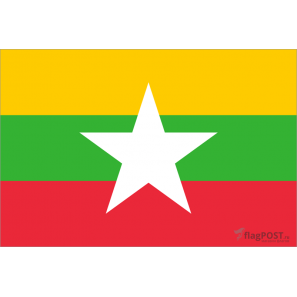 Флаг страны Мьянма (15x22 см., полиэфирный шелк, сублимационная печать, карман слева)