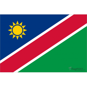 Флаг страны Намибия (15x22 см., полиэфирный шелк, сублимационная печать, карман слева)