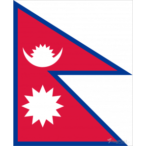 Флаг страны Непал (15x22 см., полиэфирный шелк, сублимационная печать, карман слева)