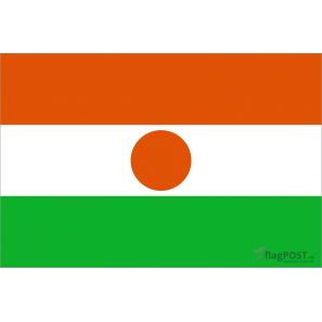 Флаг страны Нигер (15x22 см., полиэфирный шелк, сублимационная печать, карман слева)