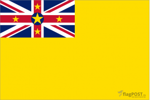Флаг страны Ниуэ (100x150 см., полиэфирный шелк, прямая печать, прошит по периметру, карман слева)