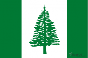 Флаг страны Норфолк (100x150 см., полиэфирный шелк, прямая печать, прошит по периметру, карман слева)
