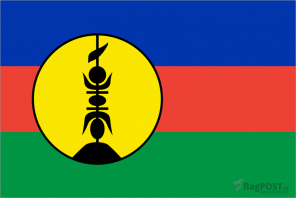 Флаг страны Новая Каледония (100x150 см., полиэфирный шелк, прямая печать, прошит по периметру, карман слева)