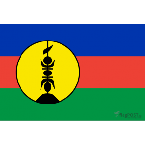 Флаг страны Новая Каледония (15x22 см., полиэфирный шелк, сублимационная печать, карман слева)