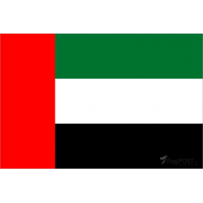 Флаг страны ОАЭ (15x22 см., полиэфирный шелк, сублимационная печать, карман слева)