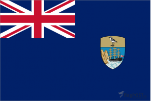 Флаг Острова Святой Елены (100x150 см., полиэфирный шелк, прямая печать, прошит по периметру, карман слева)