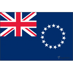 Флаг Острова Кука (15x22 см., полиэфирный шелк, сублимационная печать, карман слева)
